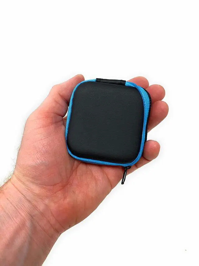 Alt view image 2 of 7 - Bulk 24 Pack Square Hard Foam Earbud Cases - Assorted Colors (Black, Blue, Red, Orange) Zippered EVA Travel Storage Pouches for Earbuds, Headphones, Small Tech & Jewelry