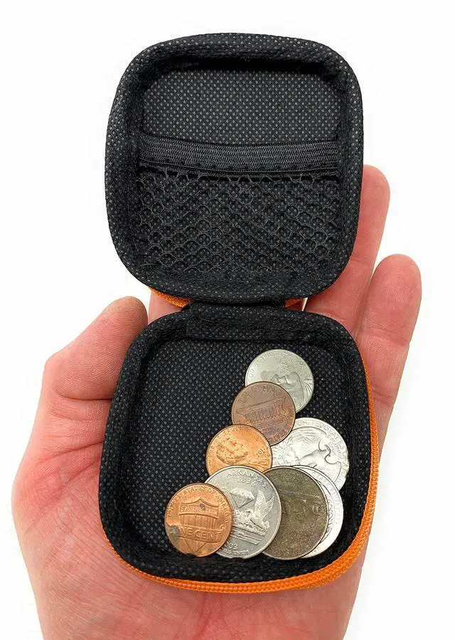 Alt view image 3 of 7 - Bulk 24 Pack Square Hard Foam Earbud Cases - Assorted Colors (Black, Blue, Red, Orange) Zippered EVA Travel Storage Pouches for Earbuds, Headphones, Small Tech & Jewelry