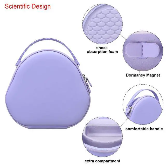 Alt view image 5 of 7 - Smart Case for Apple AirPods Max Wireless Over-Ear Headphones(Supports Sleep Mode), New AirPods Max Headphones Hard Carrying Case,Earphone Travel Protective Holder Storage Bag, Purple