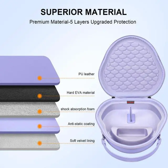 Alt view image 6 of 7 - Smart Case for Apple AirPods Max Wireless Over-Ear Headphones(Supports Sleep Mode), New AirPods Max Headphones Hard Carrying Case,Earphone Travel Protective Holder Storage Bag, Purple