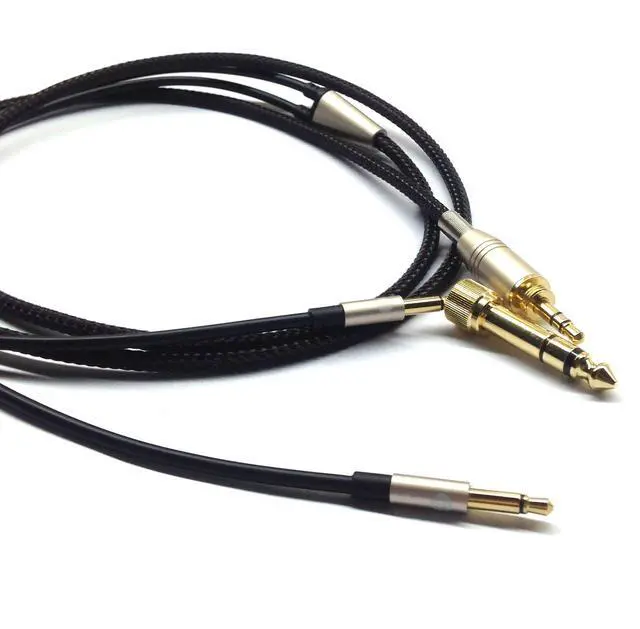 Alt view image 2 of 4 - Replacement Audio Upgrade Cable Compatible with Denon AH-D600, AH-D7200, AH-D7100, AH-D9200, AH-D5200, Meze 99 Classics, Focal Elear Headphones Black 2meters/6.6ft