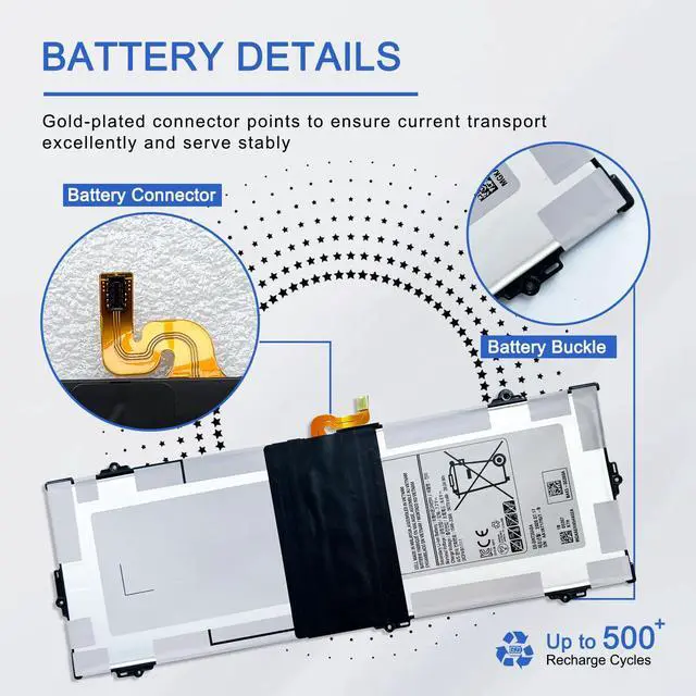 Alt view image 5 of 6 - EB-BW720ABA EB-BW720ABE Battery for Samsung ChromeBook Plus V2 XE520QAB XE521QAB, Chromebook 4 4+ XE310XBA XE350XBA, Galaxy Book 12" SM-W720 SM-W727V SM-W723 W728 W723Q W720N Series AA-PBMN2HO