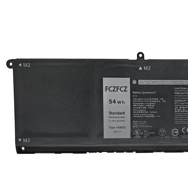 Alt view image 2 of 6 - V6W33 Battery 54Wh Replacement for Dell Inspiron 5310 5410 3510 3511 3515 5418 5510 5515 / Latitude 3320 3330 3420 3520 / Vostro 3510 3515 3511 3525 5310 5510 5410 5620 Series TN70C 15V