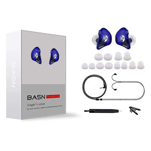Alt view image 5 of 6 - Bsinger BC100 in Ear Monitor Headphones,Blue | Universal Fit Noise Isolating IEM Earphones for Musicians Singers Studio Audiophiles