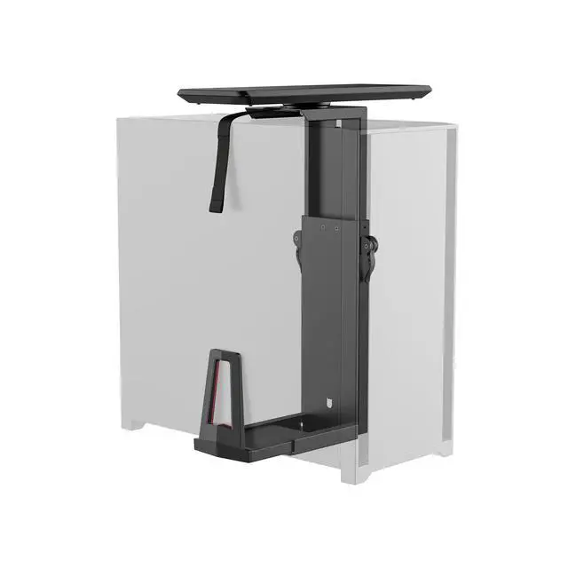 Alt view image 2 of 6 - CPU Under Desk Mount Bracket Rack, Adjustable Computer Tower Desk Mount with Sliding Track, 33 lbs Capacity, Black
