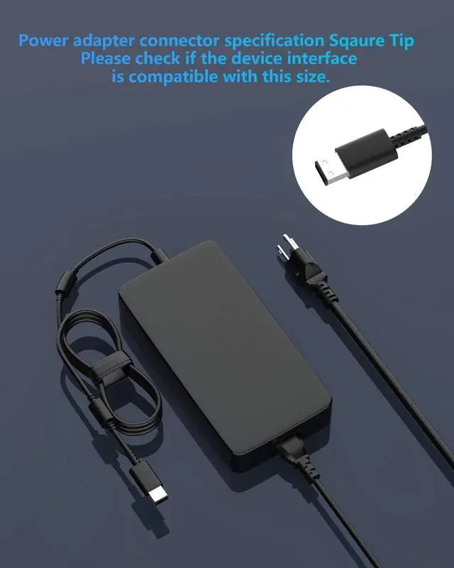 Alt view image 2 of 6 - 330W Laptop Charger Compatible with MSI Raider GE78HX GE67HX GE68HX GE66 GE76 GE77HX Vector GP76 HX GP66 HX GP78HX GP68HX GP77 Titan GT77 CreatorPro Z16P Z16 X17 Z17 Power Cord
