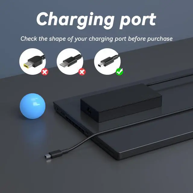 Alt view image 3 of 6 - 180W Rectangle Charger Compatible with ASUS ROG Zephyrus G14 | Fit for ASUS ROG Zephyrus G14 2025 AI Gaming Laptop V16 V3607 GA403UU GA403UV GA403UI OLED ADP-180TB K