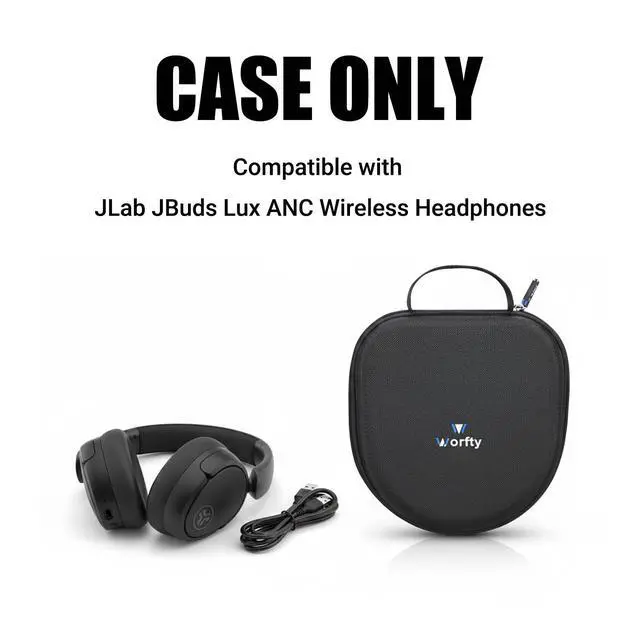 Alt view image 2 of 7 - Headphones Case for JLab JBuds Lux ANC Wireless Headphones - Travel Storage Headphones Case (Graphite Black)