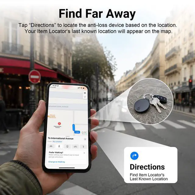 Alt view image 4 of 7 - Bluetooth Tracking Tags (iOS Only) 4 Pack, Compatible with Apple Find My | Smart Bluetooth Tracking Tag, Replaceable Battery, Locator with Sound, Item Finder for Luggage, Wallets, Keys