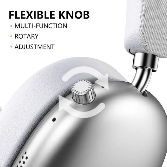 Alt view image 2 of 5 - New Over-Ear Wireless Headphones with Microphone, HiFi Clear Call, USB-C Charging, Comfortable Fit with Head. Compatible with Mobile Phones, Computers, MP3. Bluetooth Headphones (Silver)