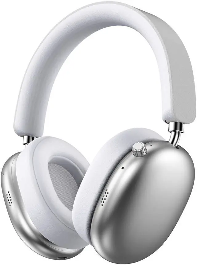 Main image of New Over-Ear Wireless Headphones with Microphone, HiFi Clear Call, USB-C Charging, Comfortable Fit with Head. Compatible with Mobile Phones, Computers, MP3. Bluetooth Headphones (Silver)