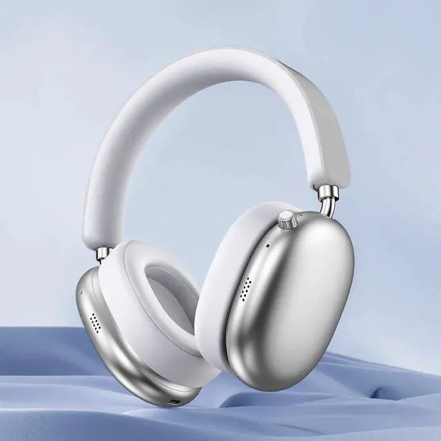 Alt view image 5 of 5 - New Over-Ear Wireless Headphones with Microphone, HiFi Clear Call, USB-C Charging, Comfortable Fit with Head. Compatible with Mobile Phones, Computers, MP3. Bluetooth Headphones (Silver)