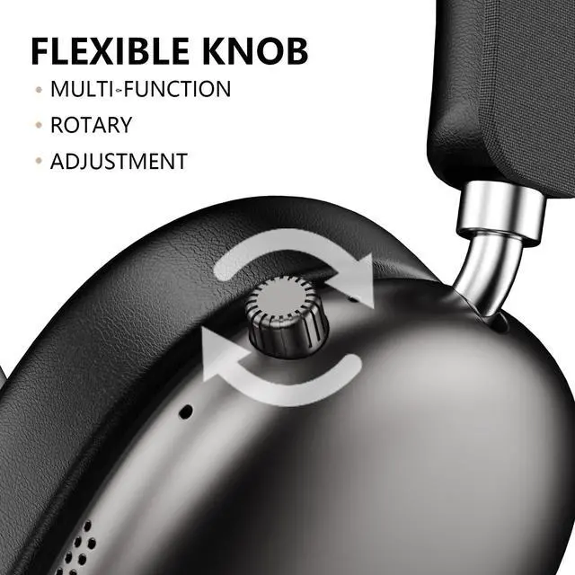 Alt view image 2 of 6 - New Over-Ear Wireless Headphones with Microphone, HiFi Clear Call, USB-C Charging, Comfortable Fit with Head. Compatible with Mobile Phones, Computers, MP3. Bluetooth Headphones (Black)