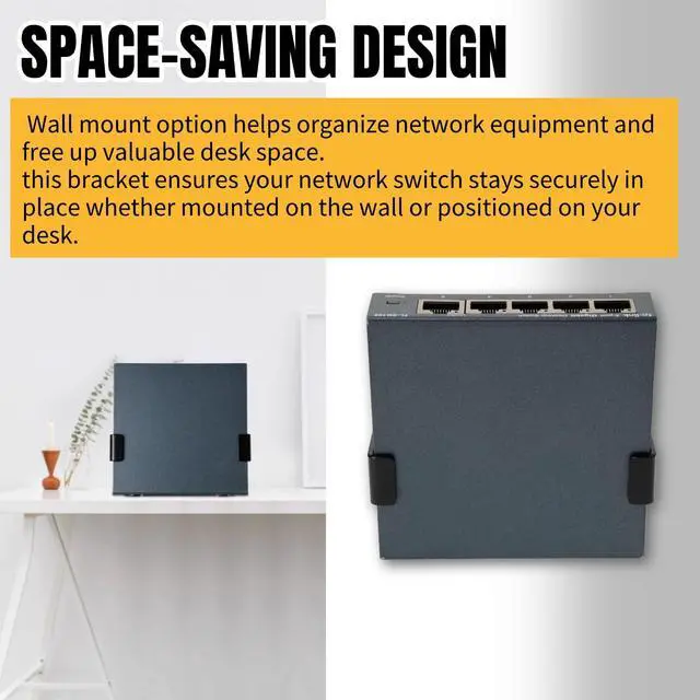 Alt view image 5 of 6 - Metal wall Mount Compatible with TP-Link TL-SG105 Metal Switch Mount - Durable Desktop/Wall Bracket for TL-SG1005P TL-SG105 TL-SG105S-M2 TL-SG105E