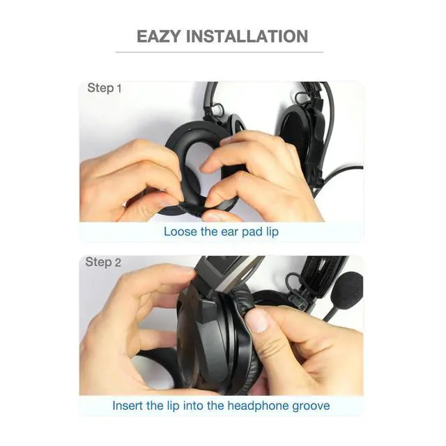 Alt view image 3 of 6 - Replacement Ear Pads Compatible with Bose A20, A30, A10 Aviation Headset, Noise Cancelling Memory Foam Ear Cushions