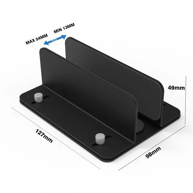 Alt view image 3 of 6 - Adjustable Desktop Stand for Laptop, Mac mini,Router,13-54mm Width | All Metal,Compatible with Router, Switch, Mini PC,Macbook, Keyboard, Space-Saving, Sturdy & Scratch-Proof