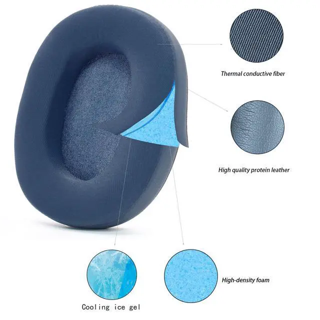 Alt view image 6 of 6 - Cooling-Gel Earpads for Sony WH-1000XM6 Headphone (Midnight Blue) | Cooling-Gel Replacement Ear Cushions for WH-1000XM6,Ear Pads Cushions with Ice Silk Fabric
