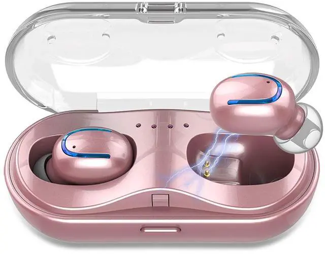 Main image of True Wireless Earbuds for Small Ears, Bluetooth Headphones 48h Playtime IPX7 Waterproof Sport Headphones in-Ear, with Mic Noise Cancelling for iPhone/Samsung/Galaxy for Men Women Rose Gold