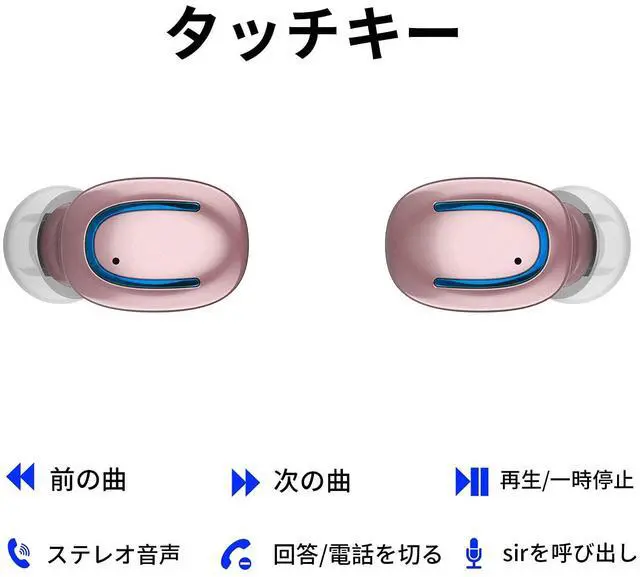 Alt view image 3 of 5 - True Wireless Earbuds for Small Ears, Bluetooth Headphones 48h Playtime IPX7 Waterproof Sport Headphones in-Ear, with Mic Noise Cancelling for iPhone/Samsung/Galaxy for Men Women Rose Gold