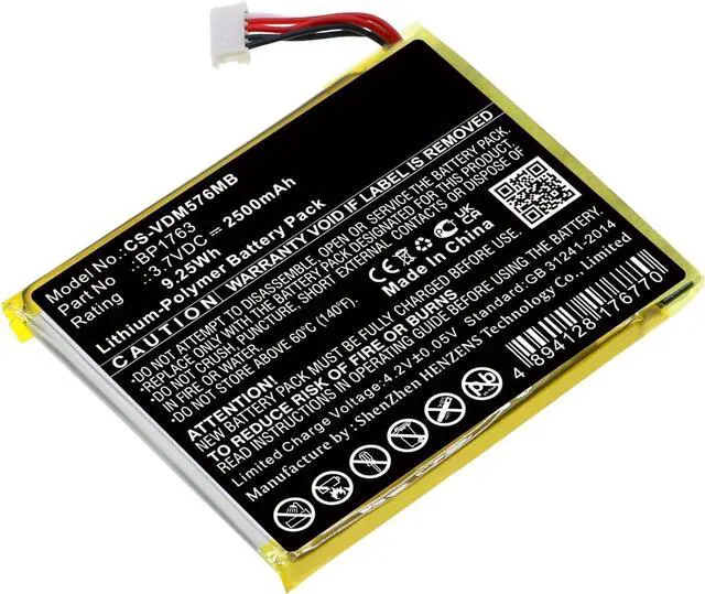 Main image of RM5764HD 634169 BP1763 Battery Replacement for RM5764-2HD Part NO 634169 (3.7V)