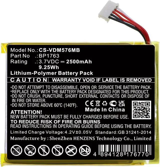 Alt view image 3 of 5 - RM5764HD 634169 BP1763 Battery Replacement for RM5764-2HD Part NO 634169 (3.7V)