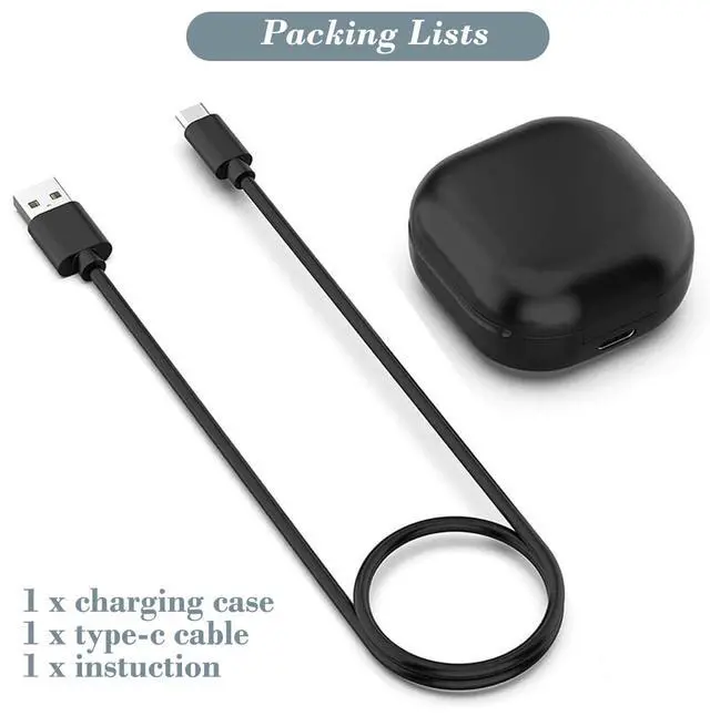 Alt view image 7 of 7 - Charging Case for Galaxy Buds 2 SM-R177, Replacement Charger Case Dock Cradle with USB C Cable Cord for Samsung Galaxy Buds 2 Earbuds