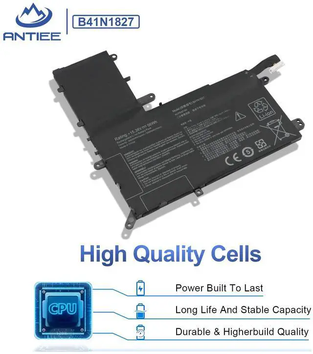 Alt view image 4 of 6 - B41N1827 Laptop Battery for Asus ZenBook Flip 15 UM562/UX562/Q507/Q526 | UX562F/FA/FAC/UG/IA/IQ,UM562IA/IQ,Q507IQ,Q526F/FA/FAC,UX562FA-AC096T/AC103T/AC113T
