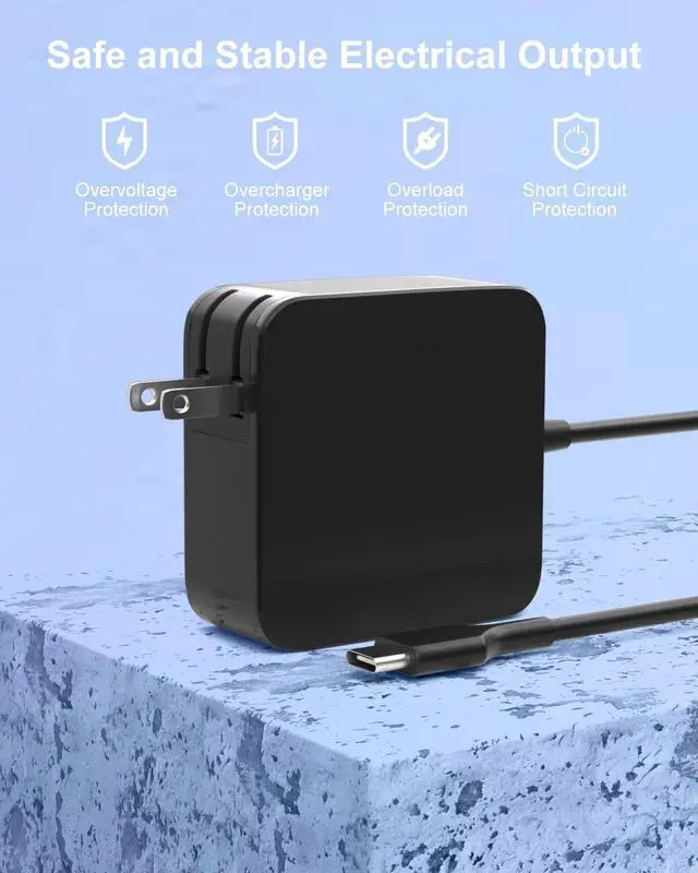 Alt view image 5 of 6 - 65W USB C Charger Compatible with Microsoft Surface Pro | Compatible with Microsoft Surface Pro (2025) 12 11 10 9 8 7+ 7, 13" (OLED) Surface Pro 2-in-1, 13" Snapdragon X Elite (2024)