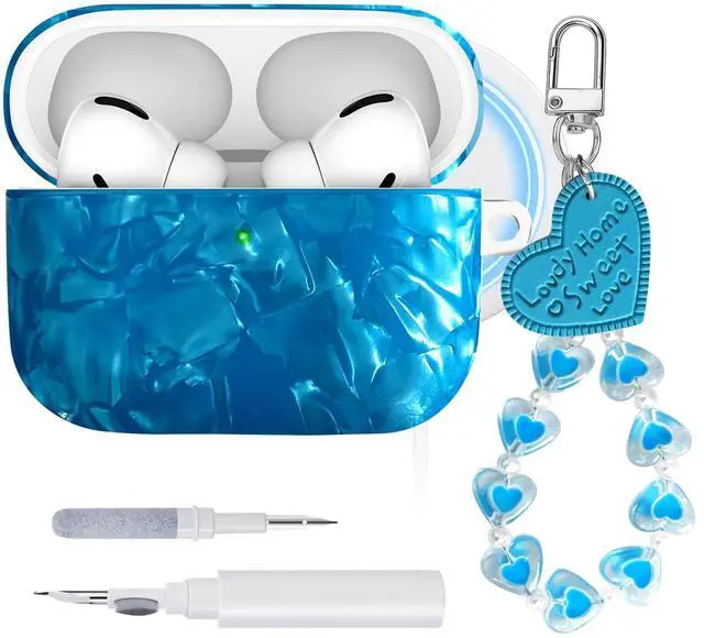 Main image of Sparkle Case for Airpods Pro 3,with Wristlet Keychain&Cleaning Kit | MagSafe Compatible | TPU Material | Sparkle | Durable | Shockproof | Glossy Blue
