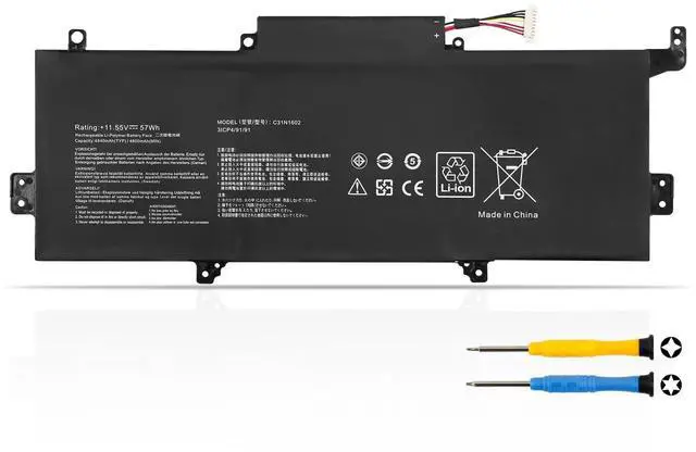 Main image of C31N1602 57Wh Laptop Battery for Asus ZenBook U3000U UX330 Series | UX330U UX330UA UX330UA-1A UX330UA-1B UX330UA-FB018R UX330UA-1C UX330UA-FB161T Series C31N16O2 0B200-02090000 11.55V 4940mAh