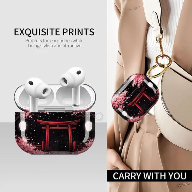 Alt view image 3 of 5 - Compatible with AirPods Pro 3rd Generation Case (2025), Soft Cute TPU Drop Protective Shockproof Cover AirPods Pro 3 Case Accessories with Gold Keychain for Women Men Beautiful Tree Moon