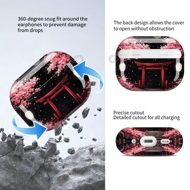 Alt view image 5 of 5 - Compatible with AirPods Pro 3rd Generation Case (2025), Soft Cute TPU Drop Protective Shockproof Cover AirPods Pro 3 Case Accessories with Gold Keychain for Women Men Beautiful Tree Moon