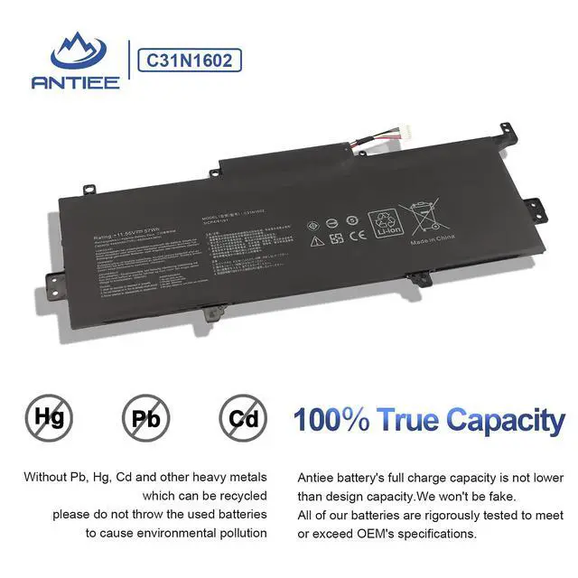 Alt view image 4 of 6 - C31N1602 57Wh Laptop Battery for Asus ZenBook U3000U UX330 Series | UX330U UX330UA UX330UA-1A UX330UA-1B UX330UA-FB018R UX330UA-1C UX330UA-FB161T Series C31N16O2 0B200-02090000 11.55V 4940mAh