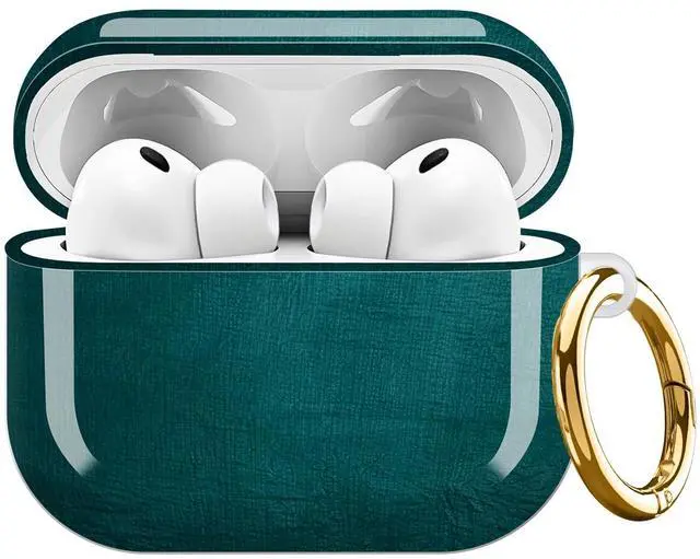 Main image of Compatible with AirPods Pro 3rd Generation Case (2025), Soft Cute TPU Drop Protective Shockproof Cover AirPods Pro 3 Case Accessories with Gold Keychain for Women Men Luxury Black