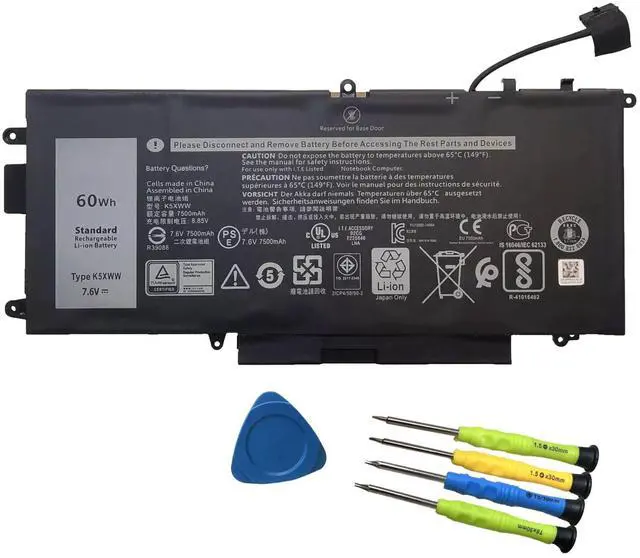 Main image of K5XWW Battery Replacement for Dell Latitude 7389 Latitude 7390 Latitude 12 5000 5289 2-in-1 L3180 E5289 P29S001 P29S002 Series Laptop 451-BBZC 6CYH6 71TG4 725KY N18GG CFX97 7.6V 60Wh 4 Cell