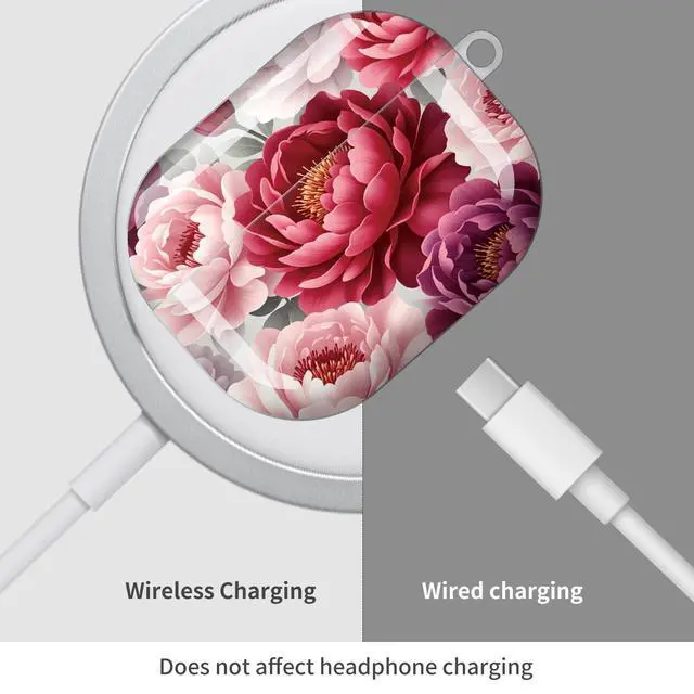 Alt view image 4 of 5 - Compatible with AirPods Pro 3rd Generation Case (2025), Soft Cute TPU Drop Protective Shockproof Cover AirPods Pro 3 Case Accessories with Gold Keychain for Women Men Cute Colorful Flowers