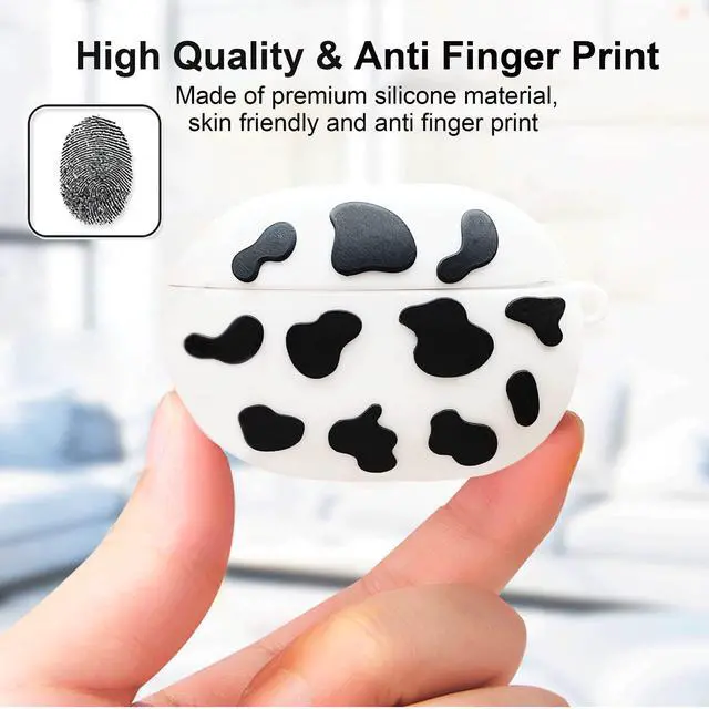 Alt view image 5 of 7 - Compatible with Beats Studio Buds Case Cow Print, Cute Beats Studio Buds Case for Women Girls, Soft Silicone Beats Studio Earbuds Case Cover with Keychain, Ear Bud Protective Cases Accessories
