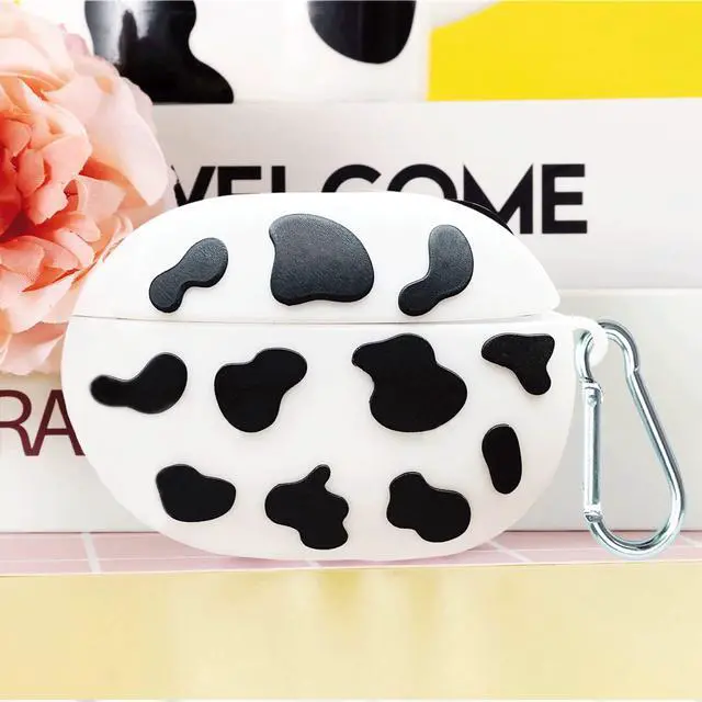 Alt view image 7 of 7 - Compatible with Beats Studio Buds Case Cow Print, Cute Beats Studio Buds Case for Women Girls, Soft Silicone Beats Studio Earbuds Case Cover with Keychain, Ear Bud Protective Cases Accessories