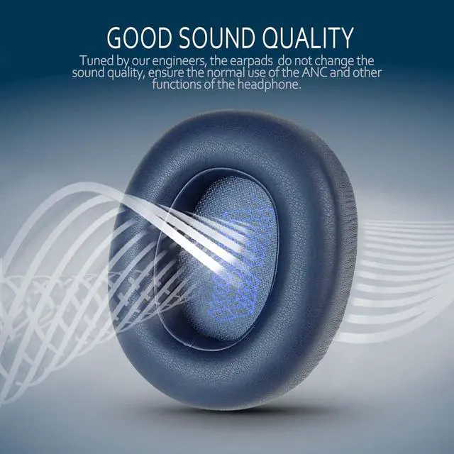 Alt view image 4 of 6 - Memory Ear Pad Replacements for JBL Live 650 BTNC & E65BTNC, Compatible with JBL E65, E65BTNC, Duet NC, Live 650BTNC, Live 660 BTNC Headphones - Blue