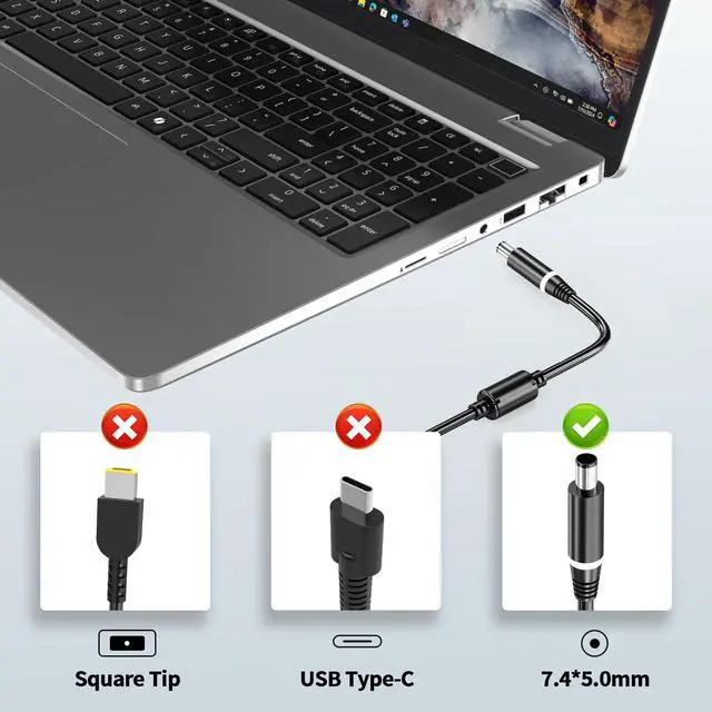 Alt view image 6 of 6 - 180W 240W 7.4mm Laptop Charger Fit for Dell G15 Alienware X17 Precision7780