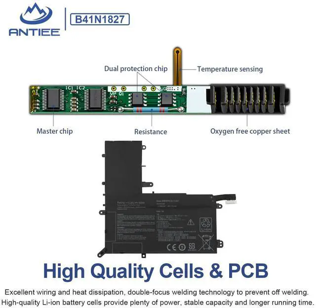 Alt view image 3 of 6 - B41N1827 Laptop Battery for Asus ZenBook Flip 15 UM562/UX562/Q507/Q526 | UX562F/FA/FAC/UG/IA/IQ,UM562IA/IQ,Q507IQ,Q526F/FA/FAC,UX562FA-AC096T/AC103T/AC113T