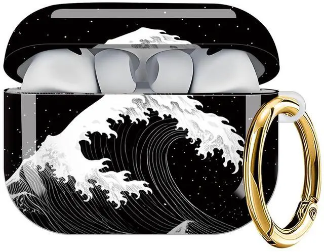 Main image of Case Compatible with AirPod Pro 3 2025, Cute Protective Cover with Keychain for AirPod Pro 3rd Generation, Full Protection Case for Women Girls(Abstract Wave)
