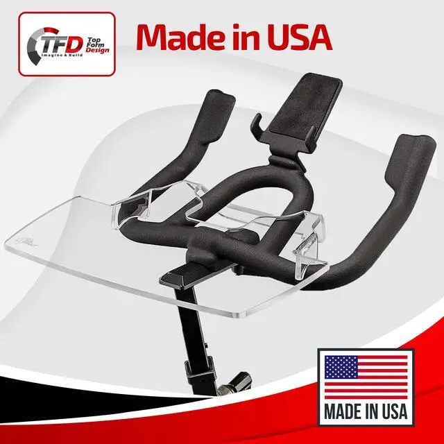 Alt view image 5 of 7 - The Tray for Schwinn IC4 & Bowflex C6 Bikes, Made in USA | Premium acrylic desk tray holds laptop, tablet, phone and books; compatible with both bike models