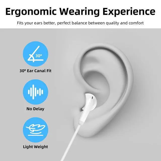 Alt view image 3 of 6 - Wired Earbuds Headphones for Chromebook ThinkPad Laptops,3.5mm Plug | Noise Cancelling Ear Buds with Microphone,3,5mm Jack Earphones for Kindle Fire Tablet/Samsung A14 A15/Switch PC School