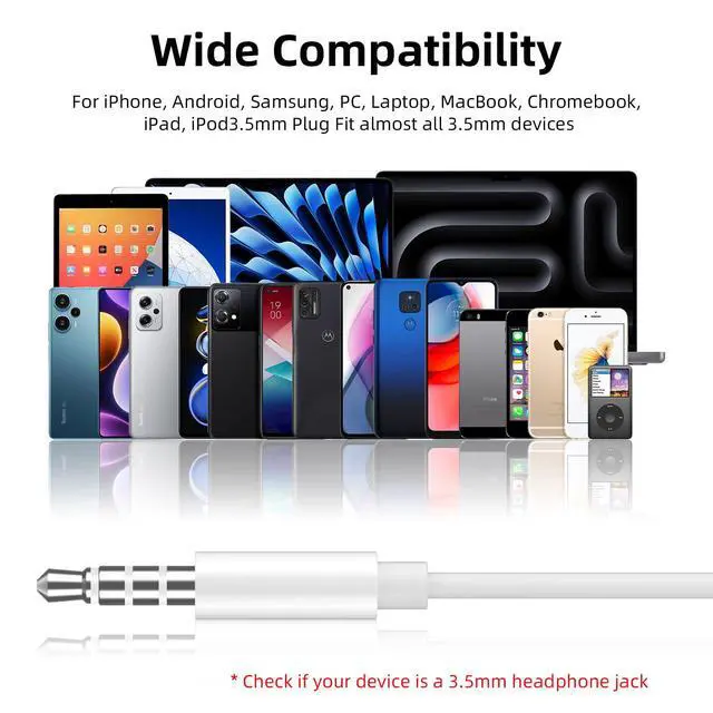 Alt view image 5 of 6 - Wired Earbuds Headphones for Chromebook ThinkPad Laptops,3.5mm Plug | Noise Cancelling Ear Buds with Microphone,3,5mm Jack Earphones for Kindle Fire Tablet/Samsung A14 A15/Switch PC School
