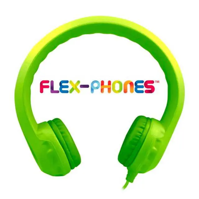 Alt view image 2 of 5 - FlexPhones Kids Foam Headphones Durable EVA Foam, VolumeLimited 85 dB, ChewResistant DuraCord, Safe BPAFree Design for Classroom Use Green
