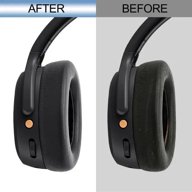 Alt view image 5 of 7 - Ear Pads Replacement for Skullcandy Crusher ANC 2 (Do Not Fit Crusher ANC) Over-Ear Noise Cancelling Wireless Headphones, Earpads Ear Cushions with Protein Leather Memory Foam (Black)