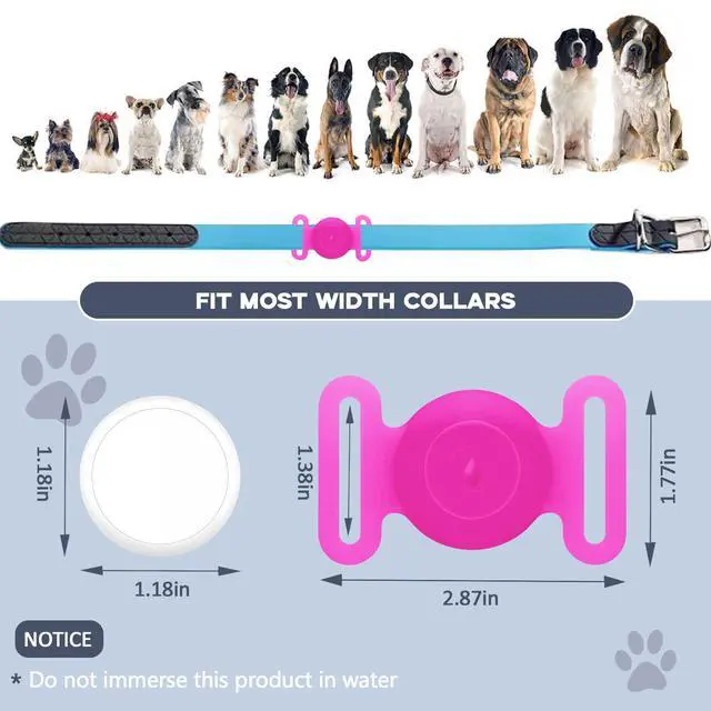 Alt view image 5 of 7 - GPS Tracker for Dogs, Mini GPS Cat Tracker, IPX8 Waterproof GPS Trackers for Cats with Holder, No Monthly Fee, Work with Apple Find My(iOS Only), Smart Trackers for Dogs-YGPink-2