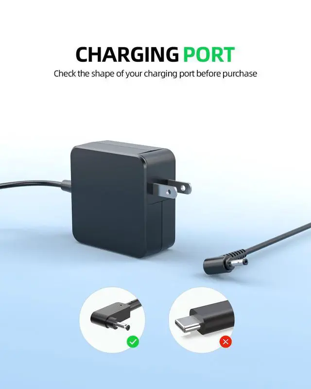 Alt view image 2 of 7 - AC Charger Fit for Acer Swift 1 SF113-31 SF114-31 SF114-32 N17W6 N17P2 N15V2 N16P5 N17P3 N17W7 N17W3 N18P2 45W Portable Laptop Adapter Power Supply Cord