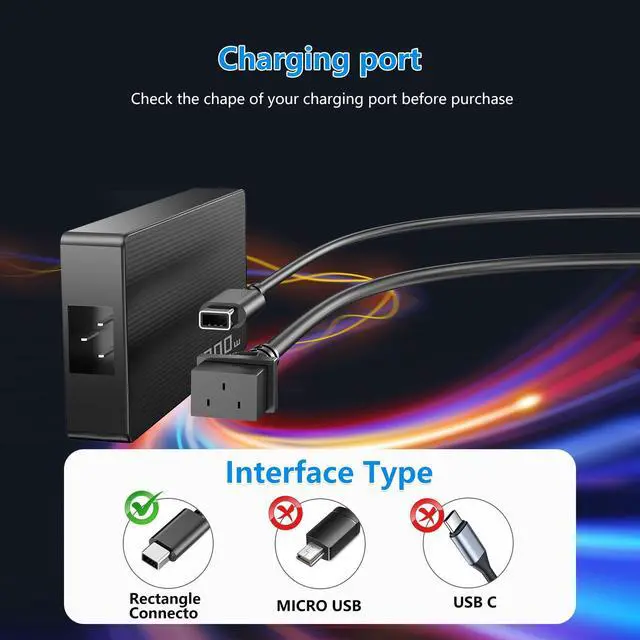 Alt view image 4 of 7 - 200W 20V 10A AC Adapter Laptop Charger Rectangle Tip Compatible with Asus ROG Zephyrus G14 GA403 GA605 2024 2025 TUF Gaming A14 Flow Z13 ProArt P16 GA403WR GA605WV FA401WV HN7306 H7606